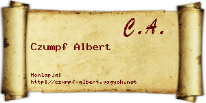 Czumpf Albert névjegykártya